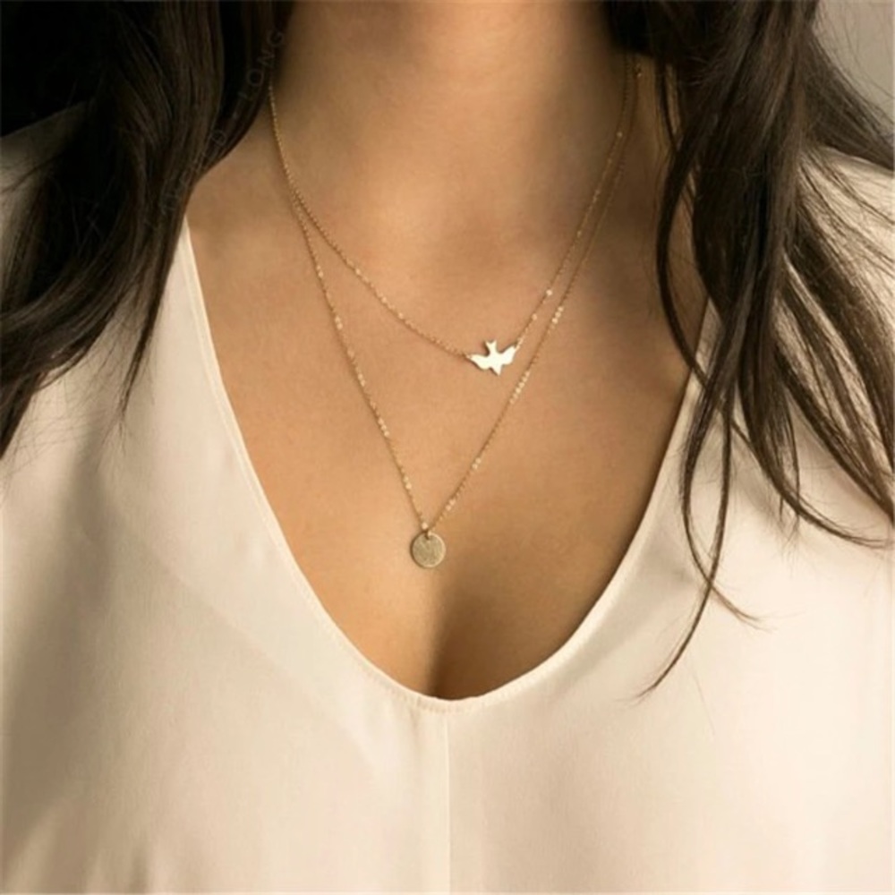 New Double Layered Dove Necklace
